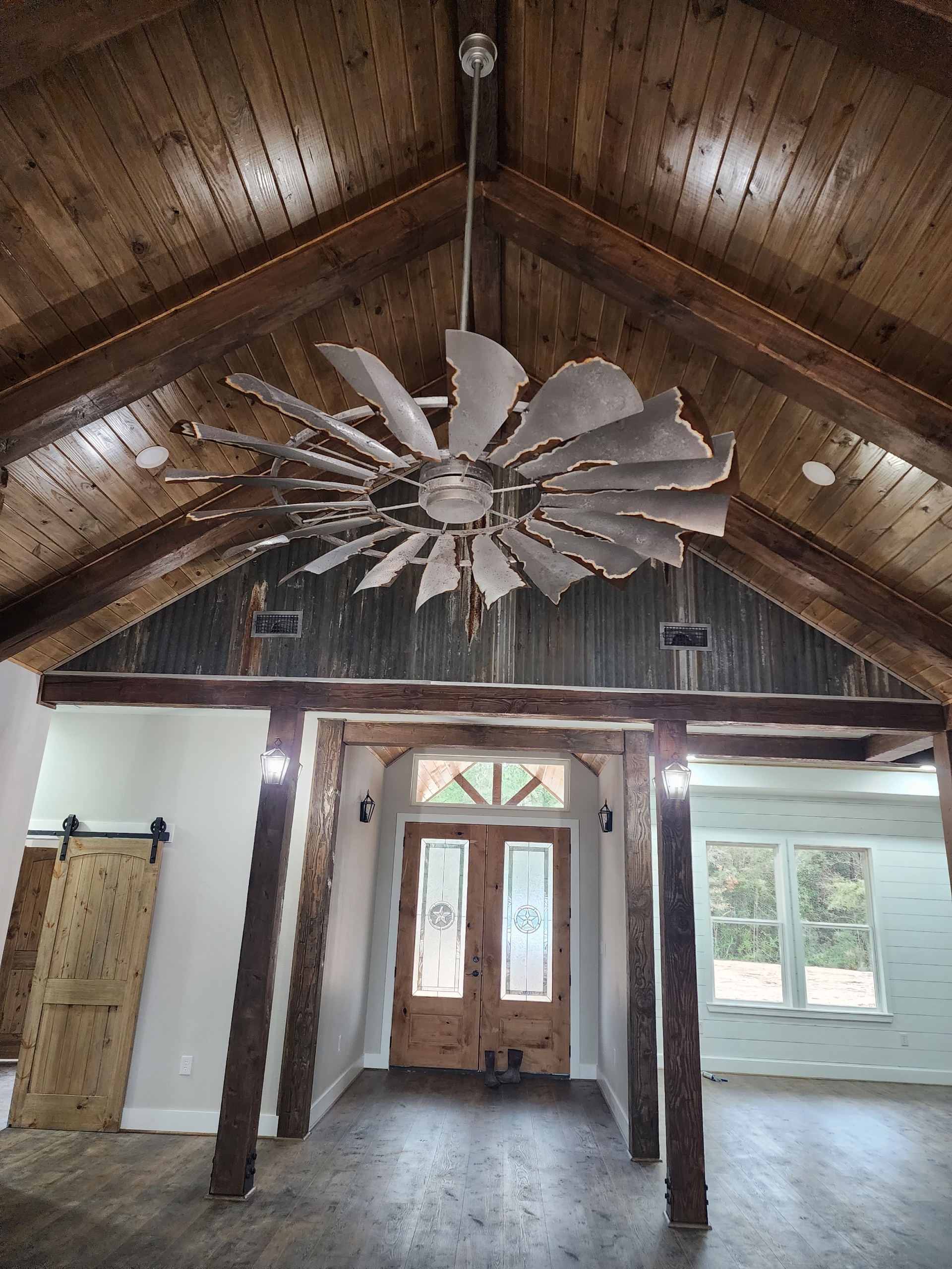 Sunflower windmill. We made this out of ceiling fan blades, the